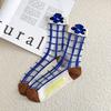 Ultra-thin Transparent Crystal Silk Socks Women Fashion Summer Harajuku Crew Socks Retro Flower Streetwear Elastic Long Socks