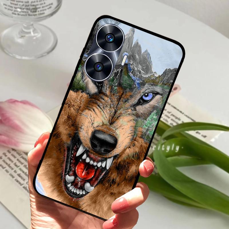 For Realme C55 Case Cool Black Soft Silicone TPU Bumper Protective Phone Case For OPPO Realme C55 C 55 Cover Fundas Shell Coque