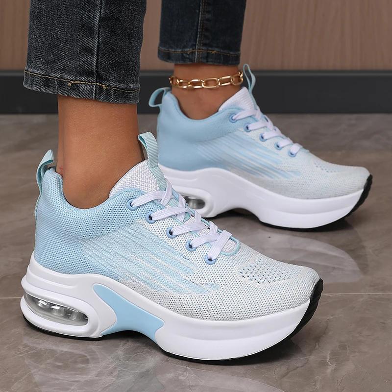 Women'S Casual Mesh Sports Shoes, Thick Soled Breathable Platform Shoes, Women'S Tennis Shoes  New Promotion, Fast Delivery
