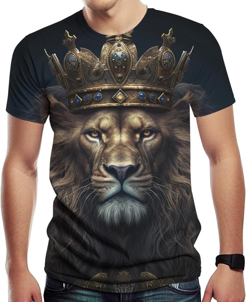 

Girren Men039;s Lion Graphic T-Shirt Summer Fashion Tee Top Shirt Design T-Shirts S Unisex T-Shirt XXXL