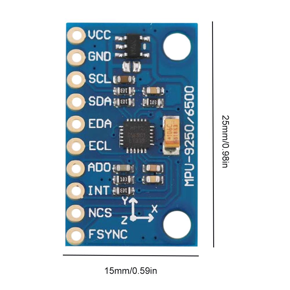 GY-9250 MPU9250 9-axis/9-axis Attitude Sensory Module IIC/SPI Gyro+Accelerator+Magnetometer Sensing Device 3-5V Power