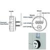 Round Padlock 4 Digital Combination Cabinet Lock with for Key for Drawer Cab