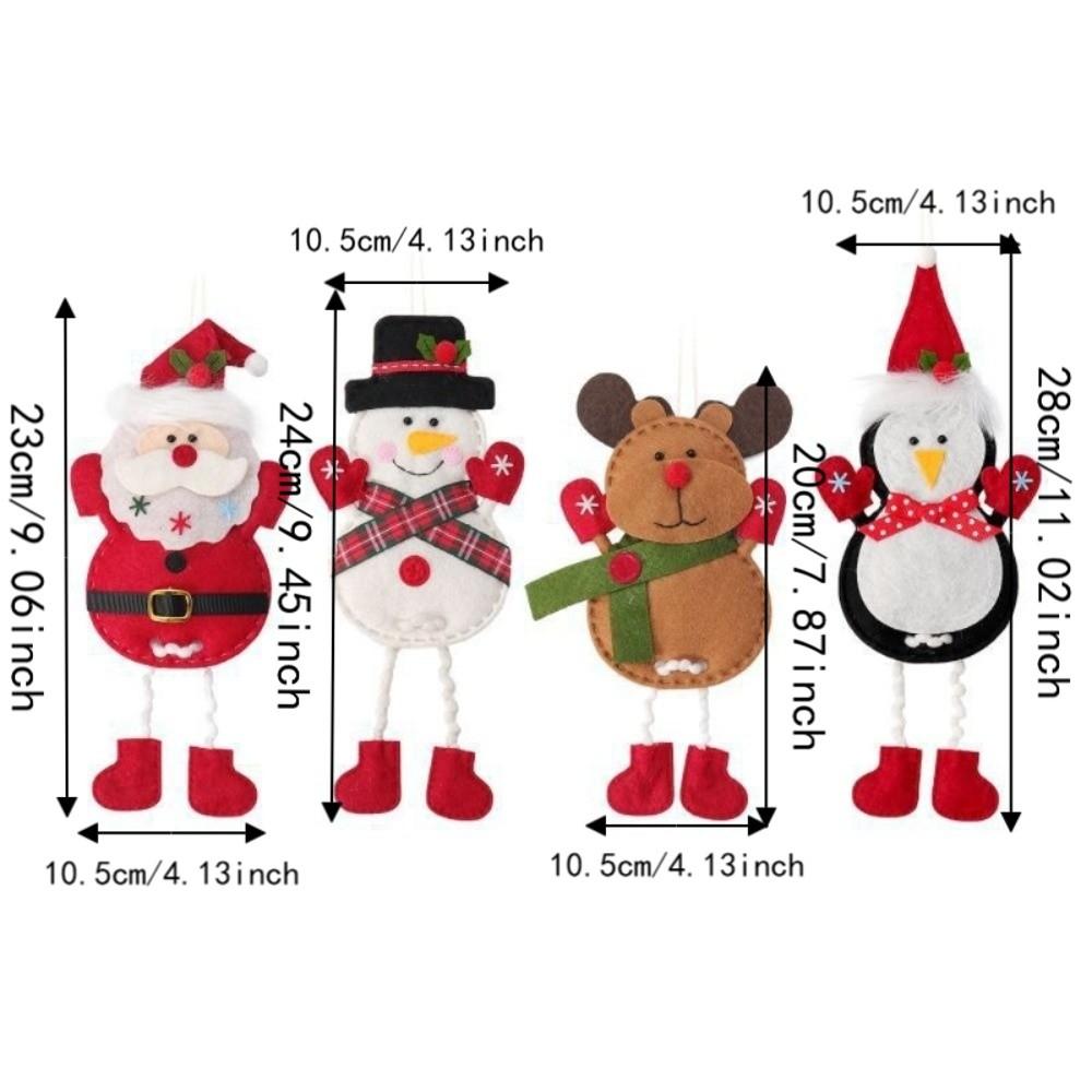 1PCS Vintage Felt Christmas Ornaments Hademade Santa Design Fabric Xmas Tree Decorations Snowman Design Soft