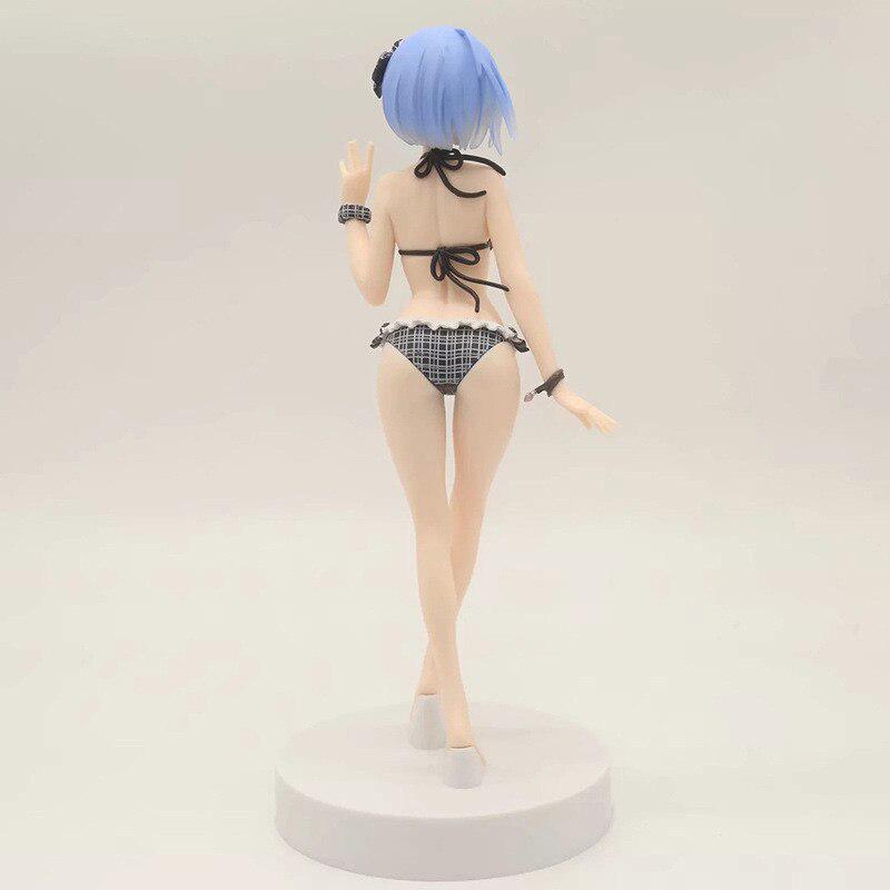 Life In a Different World from Zero Rem Standing Posture Water Swimsuit Sexy Action Figure Toy