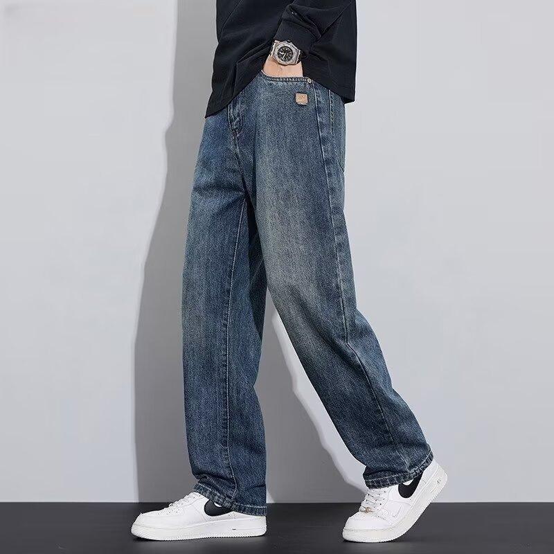 Tide Tuch Jeans Herren Amerikanisch Herbst Gewaschen Lässige Hosen Herren High Street Amerikanische Jeans