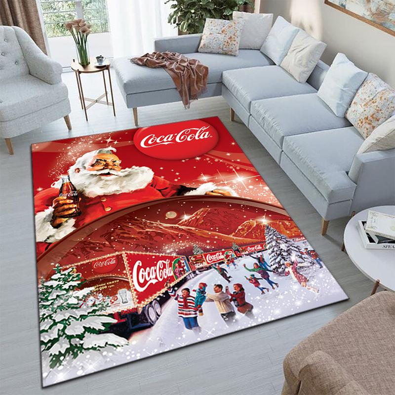 Christmas gift Halloween themed cola beverage Coca Cola carpet is suitable for living room and bedroom doormats office balcony decorative carpet V25