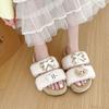 2025 winter new butterfly cotton slippers indoor plush warm slippers women plush cute home winter warm