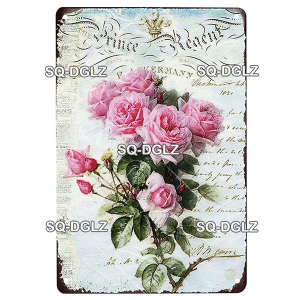 Blume Vintage Zinn Zeichen Wohnkultur Retro Metall Zeichen Shabby Chic Wand Dekor Für Küche Wohnzimmer Esszimmer Metall Platte