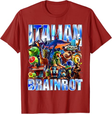 Italian Brainrot Bootleg Retro Meme Shark Tralalero Tralala TShirt Tung Tung Tung Sahur Cute Kids Adults Y2k Novelty Tee Shirt S