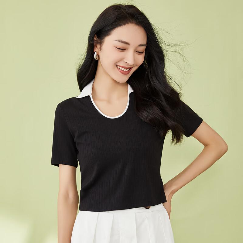Women's Short Sleeve U-Neck Knit Top