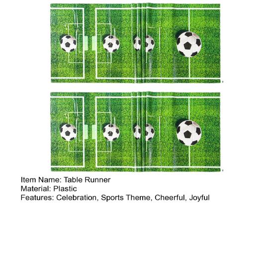 2 Pcs Green Grass Soccer Table Runner Game Day Table Decoration for Sports Theme Birthday Party Supplies Home Kitchen Dining Decor