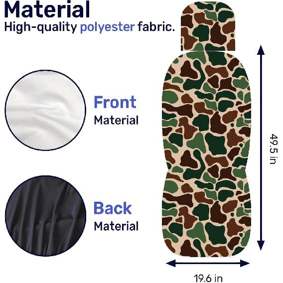 2 Packs Dark Camo Car Seat Covers With Matching Headrest Universal Fit Most Vehicles, Automotive Camo Interior Accessories Fits Most Cars, Sedans,