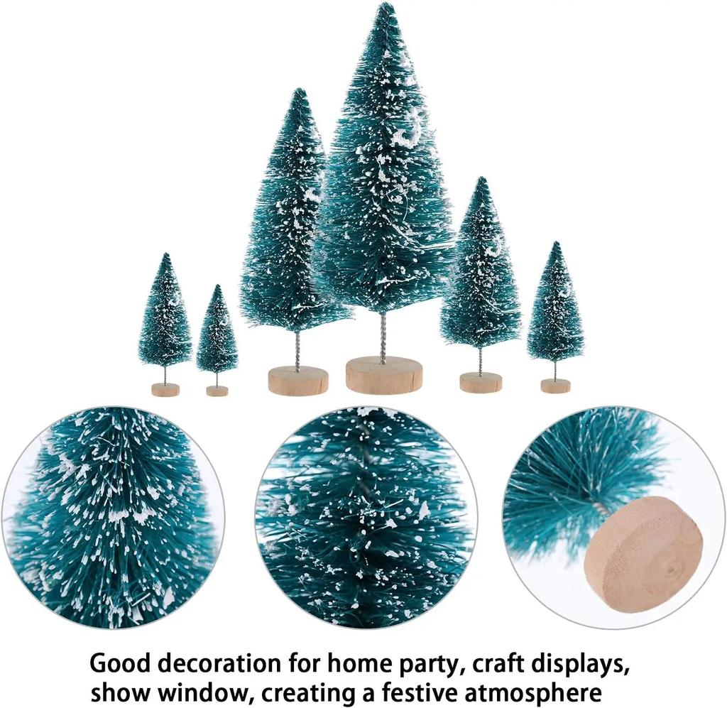 4.5CM Miniature Pine Christmas Tree Snowy Cedar Xmas Decor Creative Adorable Home Ornament for Holiday Decorating