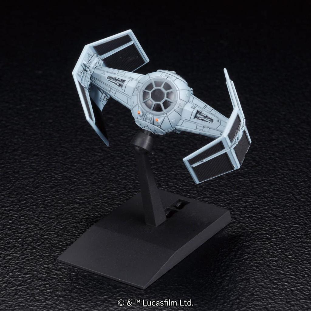 BANDAI SPIRITS Star Wars Fahrzeugmodell 007 TIE Advanced X1 Jäger Plastikmodellbausatz Verpackung & Set, Vorlackiert (Neue Edition)
