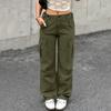 Women's Solid Color High Waist Slim Fit Loose Sports Casual Workwear Trousers
