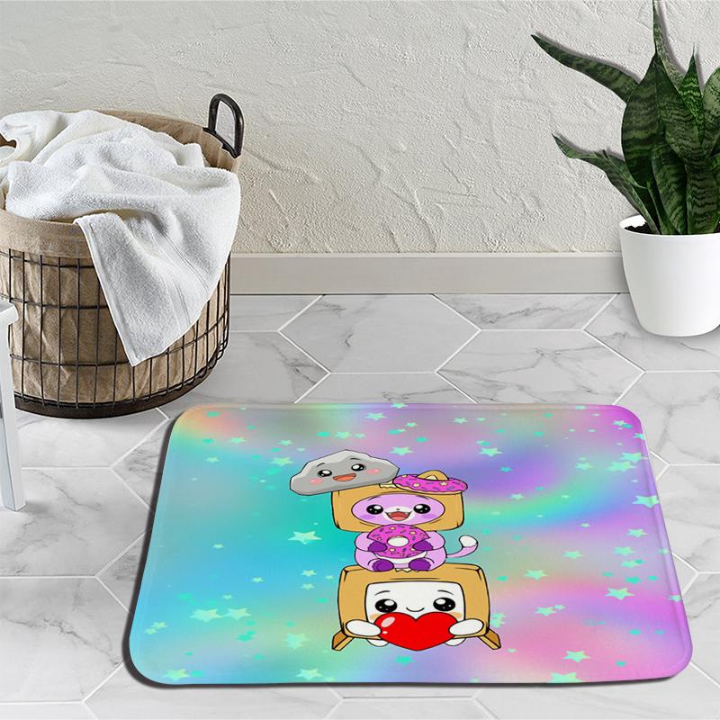 Lankybox Boxy Foxy Rocky Cartoon Teppich Schlafzimmer Dekoration Matte Anime Outdoor Teppich Rutschfester Teppich Geburtstagsgeschenk