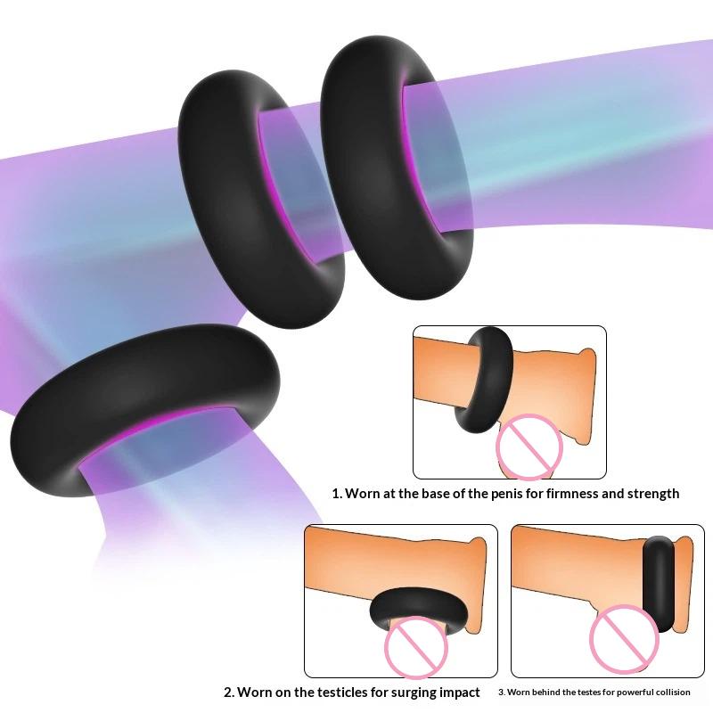 Liquid Silicone Cock Ring Penis Scrotum Testes Foreskin Restraint Sex Toys For Men Delay Ejaculation Lasting Erection Adult Game