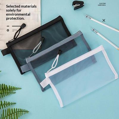 Mesh Zipper Pencil Pouches With Clear See Through Design And Sturdy Fabric Ideal For School Office Stationery Storage