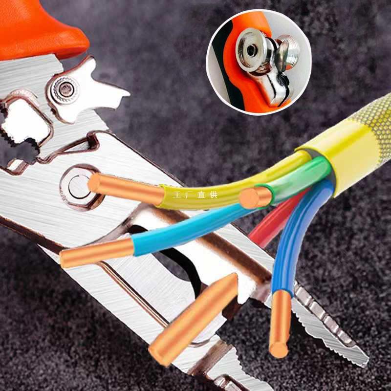 

Электрик, многофункциональные плоскогубцы, инструмент для зачистки проводов, резка, обжимка кабельных наконечников, лезвие, кусачки, плоскогубцы, домашняя рука