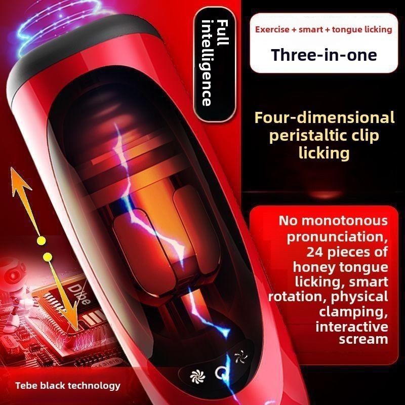 Airplane Cup Oral Sex Automatic Piston Rotating Tongue Male Masturbator Sex Toys