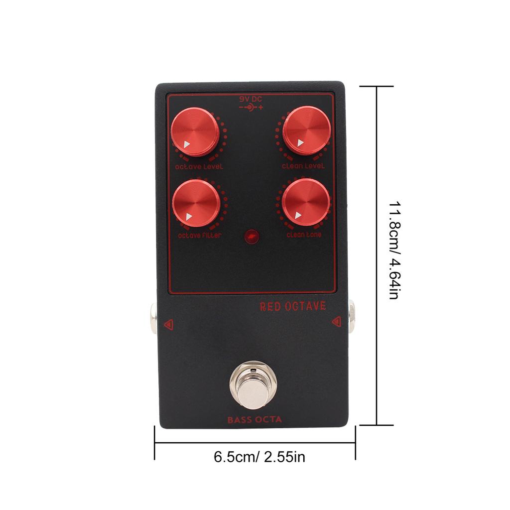 Bass Octave Pedal Metal Guitar Effect True Bypass Dual Volume Control Analog Circuit Octamizers Replica Compact Design