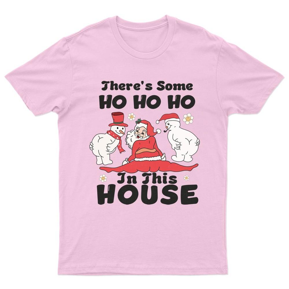 Theres Some Ho TShirt Unisex Gift Retro Seasonal Funny Xmas Claus Santa Unisex T-Shirt L