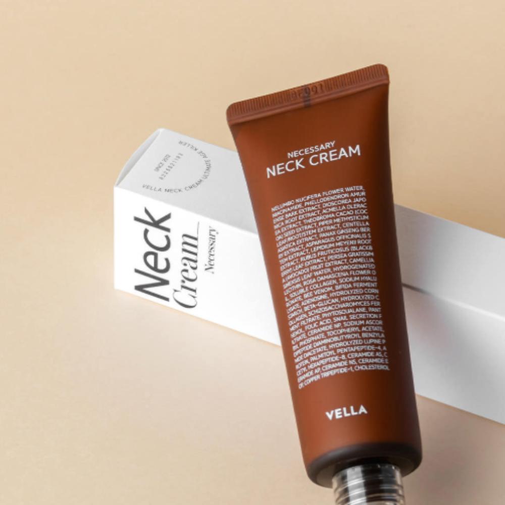 

VELLA Необхідний крем для шиї 50 мл | Зміцнюючий та зволожуючий крем для догляду за шиєю