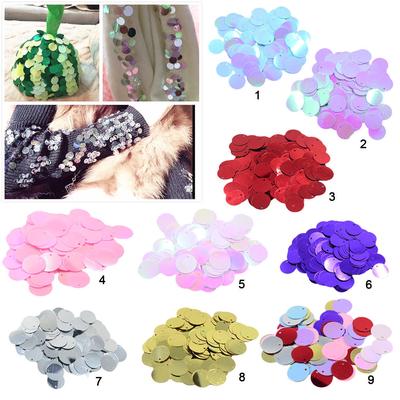 DIY lesklé okrúhle voľné flitre Paillettes šitie 16 mm modré