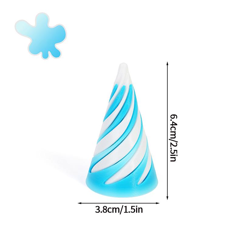3d Printed Toys Desk Accessories Three-dimensional Pyramid Printed Spiral Cone Helix Screw Rotating Stress Relieving Spiral Cone