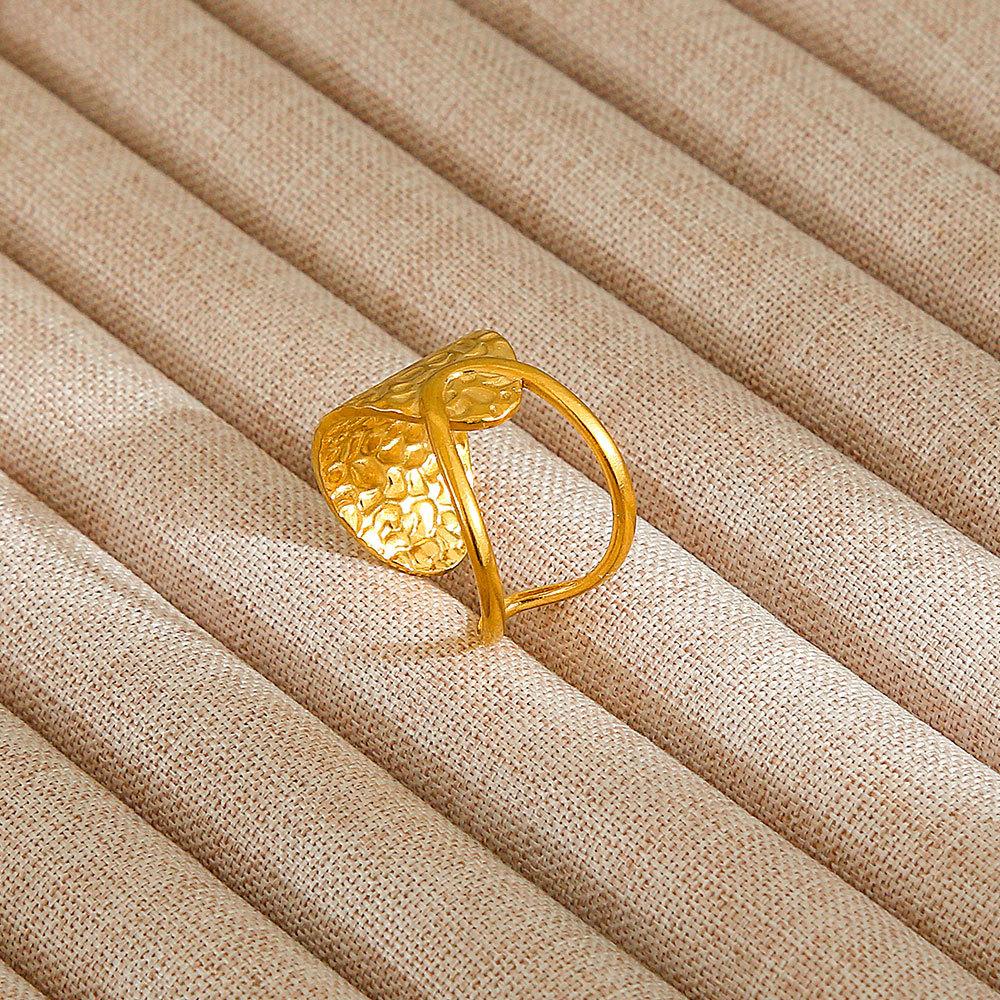 1Pcs Stainless Steel Ring Set with Zirconia, Metal Style Finger Ring, Index Finger Ring
