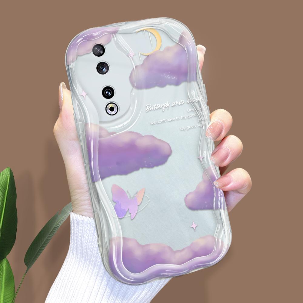 Niedliches Cartoon-Muster Creme Textur Gehäuse Wellenförmiger Rand Weiche Silikonhülle Handyhülle für Huawei Honor Infinix Tecno iPhone