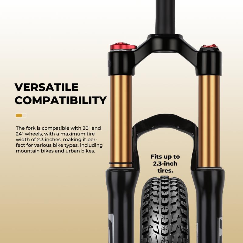 BOLANY Suspension Fork Mountain Bicycle 20/24 Inch Disc Brake Straight Tube Travel 100/135mm Bicycle Accessoires
