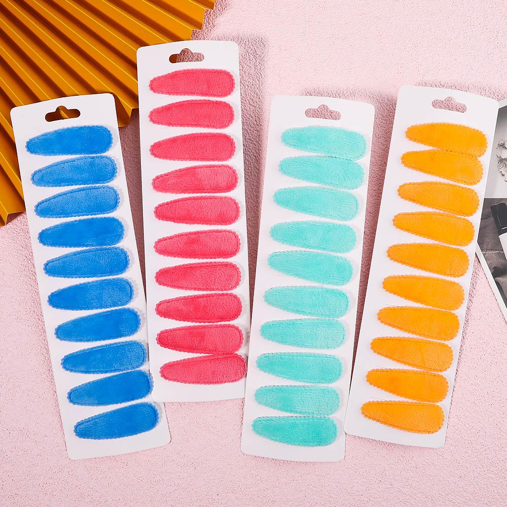 10Pcs/Set Women Solid Plush Snap BB Clip For Girls Hairpin Barrettes Cute Hair Clips Headwear Kids Hair Accessories