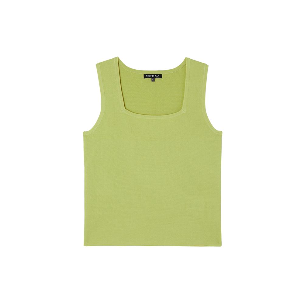 Rap Square Neck Sleeveless Knit Ar2Kh560 Black/Ff