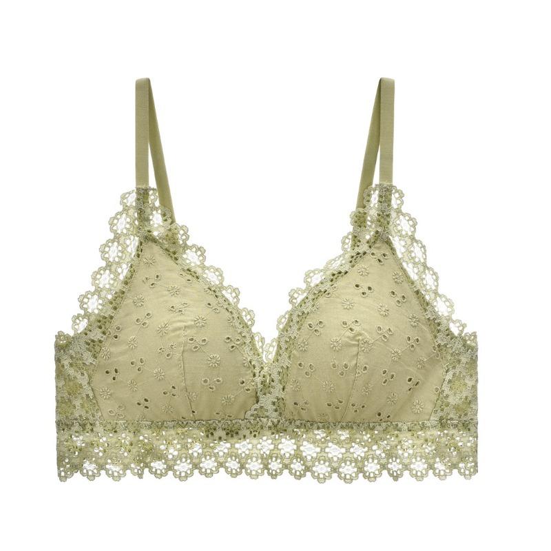 Sexy Lace Triangle Cup Bra Cover Comfortable Thin Small Chest No Empty Cup No Steel Ring Gathering Underwear