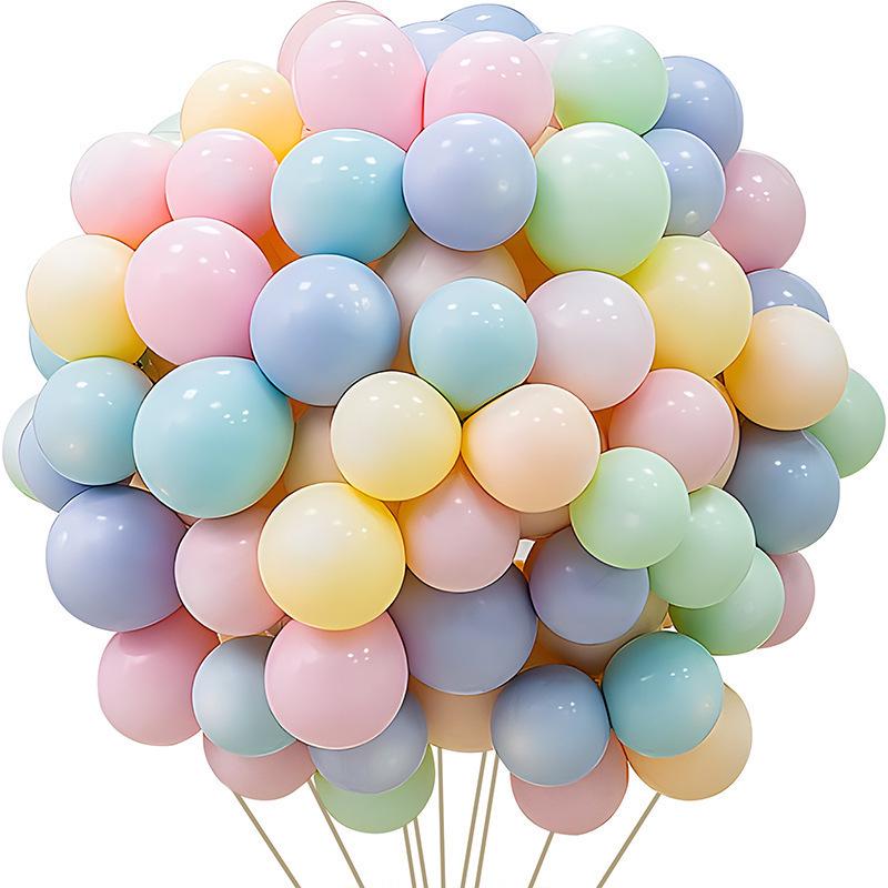 12-Inch 30-Piece Matte Macaron & Metallic Multicolor Balloon Set for Wedding Arch Decor