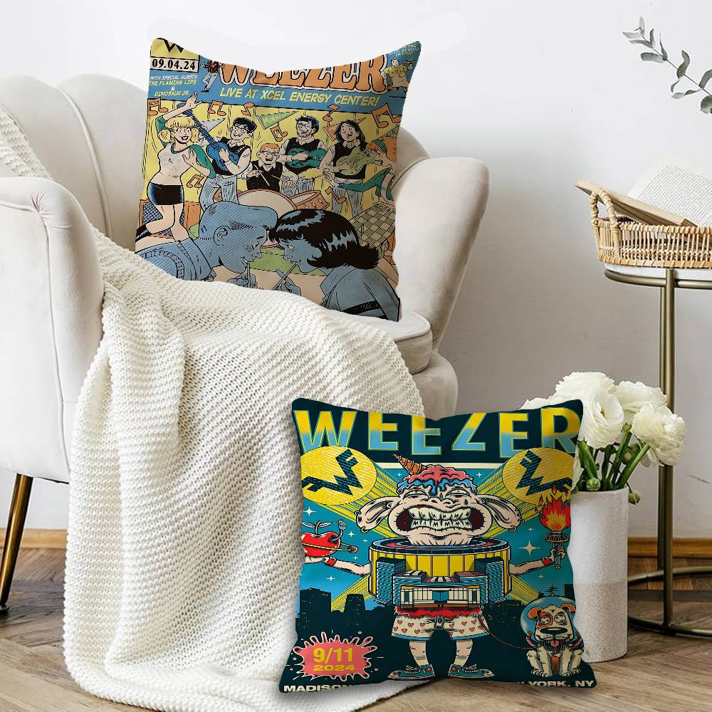 Weezer Music Band Cushion Cover Pillowcase Upholstery Sofa Throw Pillow Home Decor Pillowcas