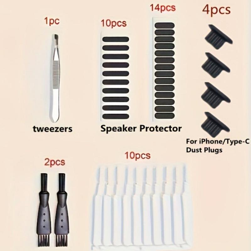 For iPhone and Type-C Dust Plug PC Keyboard Cleaning Brush Speaker Protector Cleaning Kit Gadgets