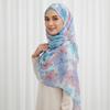 Women Flower Voile Georgette Bandana Scarf Print Long Shawl Summer Wrap Lady Elegant Thin Breathable Muslim Headscarf 180*85Cm