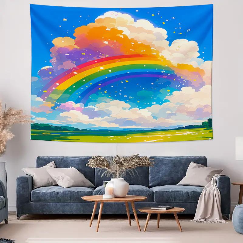 Rainbow Dreamy Clouds Hanging Cloth  Bedroom Wall Decorative Kids Theme Tapestry