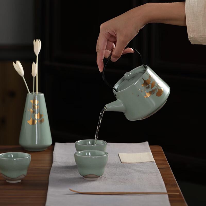 Wan Chun He Happiness Ru Kiln Tea Set