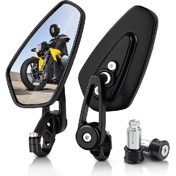 MICTUNING Motorcycle Mirrors - 7/8" (22Mm) Bar End Rear View Mirrors Compatible With Most Honda Grom, Yamaha, Kawasaki, Ducati, Suzuki And More