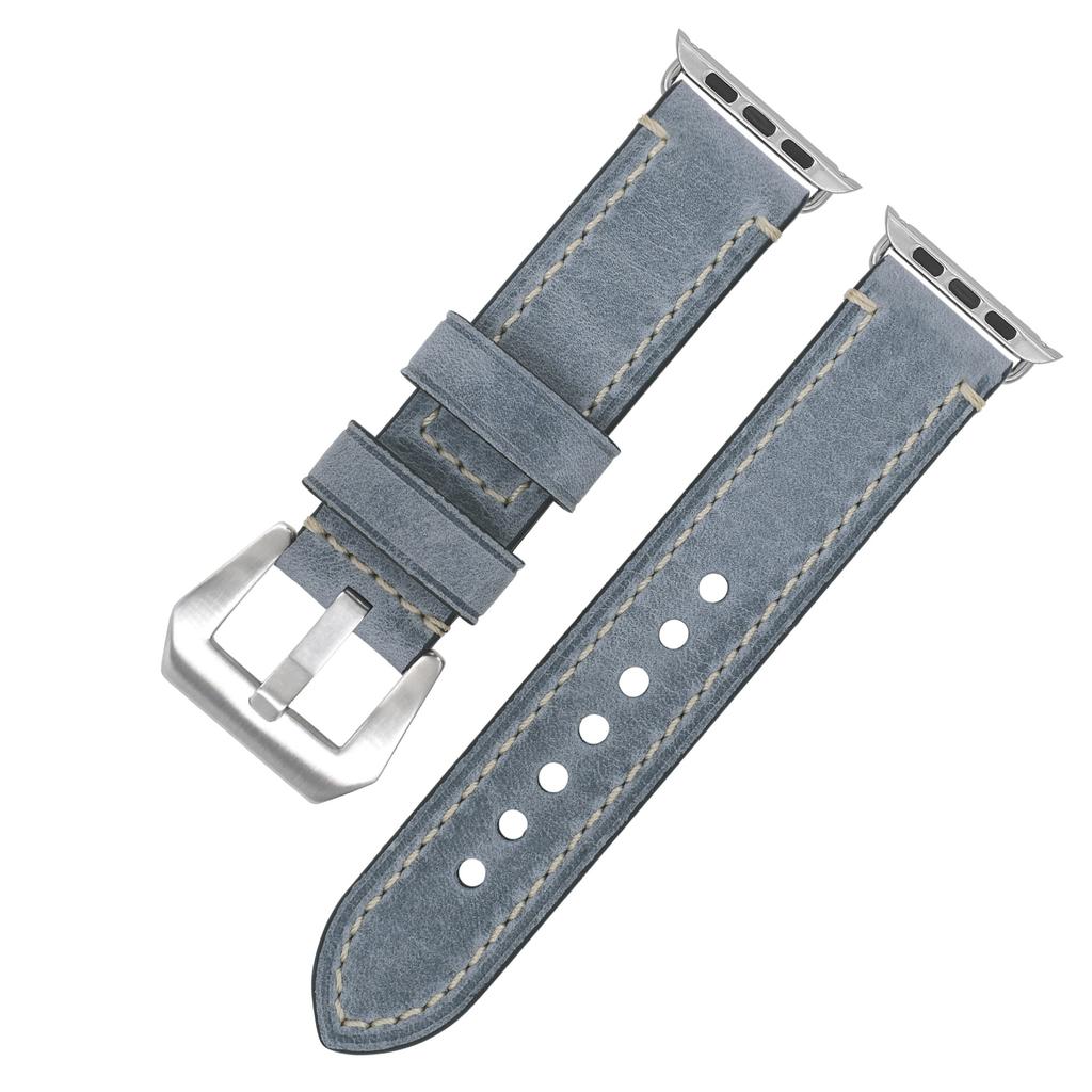 Suitable For Apple S7 Watch Apple Iwatch Strap First Layer Crazy Horse Leather Pin Buckle Watch8 Watch Strap