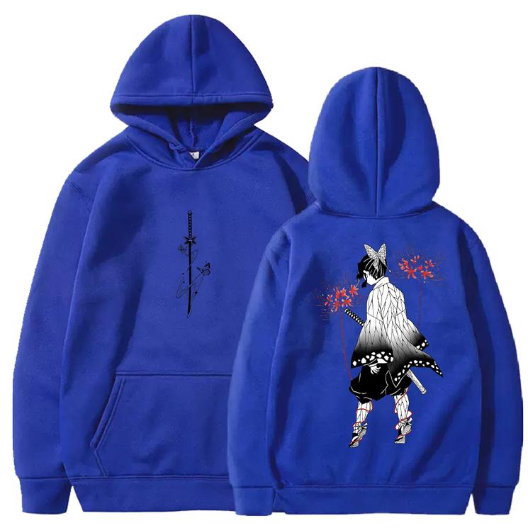 Kochou Shinobu Demon Slayer Hoodies Manga Graphic Sweatshirts Men Women Clothing Fall Winter Fleece Street Fashion Streetwear