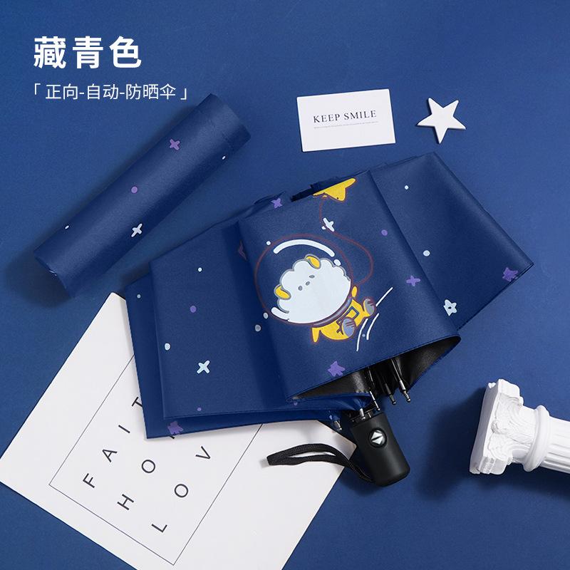 Umbrella Cartoon Sunshine and Sunshade Dual-purpose Vinyl Sunscreen and UV Protection Second Batch Automatic Tri-fold Umbrella Manufacturer