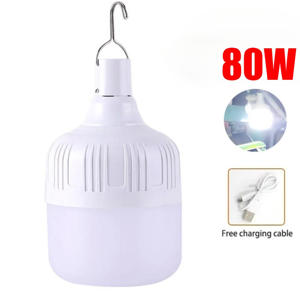 Portable Outdoor BBQ Camping Lights USB Rechargeable lamp LED Emergency Bulb Hook High Power Tents Lantern Night Lights Bulb