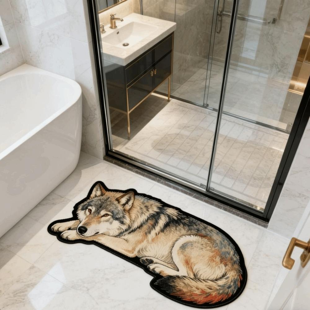 Tapis de porte Lion Absorbant Tapis de sol Loup Antidérapant Nouveau Tapis Tigre Chambre à coucher Salle de bain