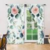 Set Of 2 Versatile Polyester Transparent Curtains Home Decoration Green Leaf Use Bedrooms Living Rooms Curtain Ideal For Area