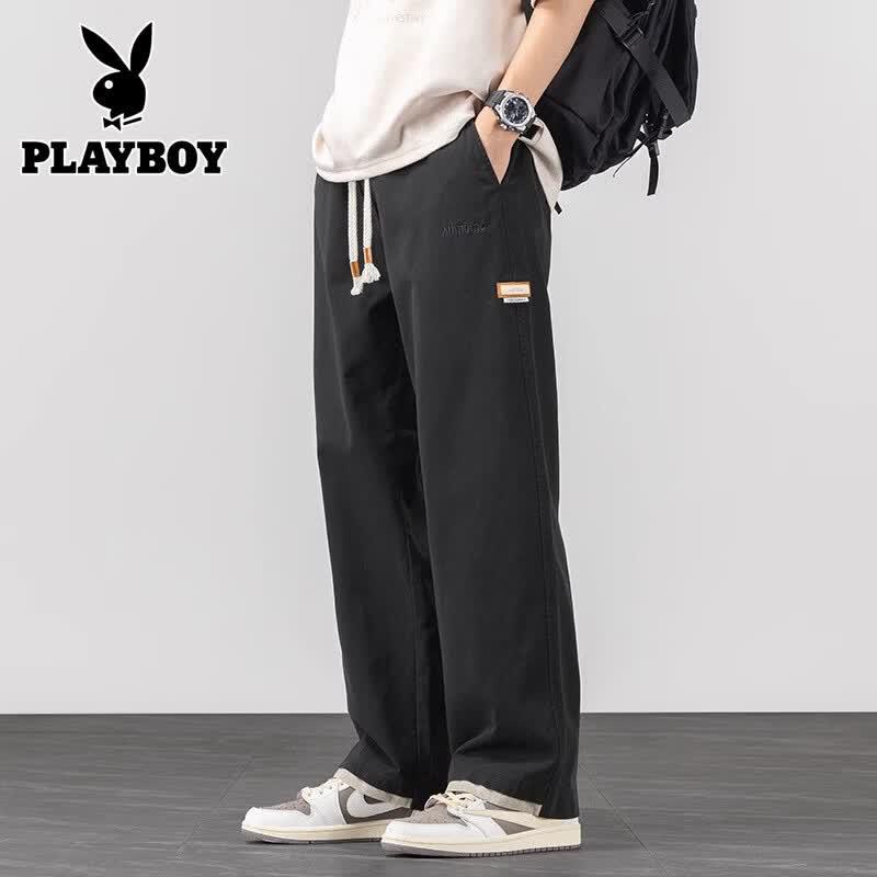 PLAYBOY Men s Cotton High Street Casual Pants L чёрный