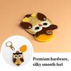 Keychain Pendant Cartoon Owl Charm Card Holder Faux Leather Access Card Case Decorative Keychain